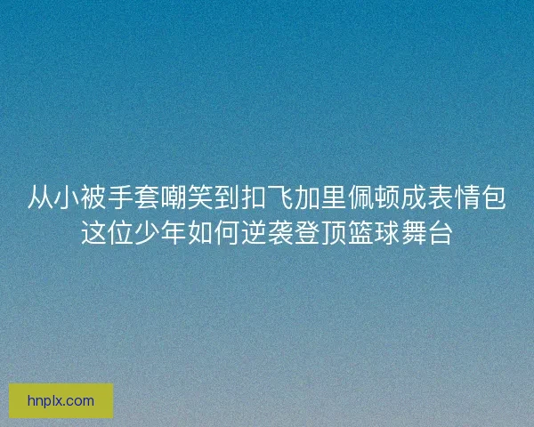 从小被手套嘲笑到扣飞加里佩顿成表情包这位少年如何逆袭登顶篮球舞台 从小被手套嘲笑到扣飞加里佩顿成表情包这位少年如何逆袭登顶篮球舞台